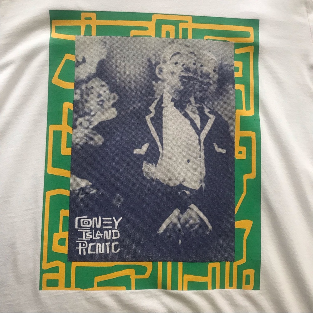 Coney Island Picnic Clown Tee 100% Organic Cotton Short Sleeve Screen Print S - Picture 3 of 6